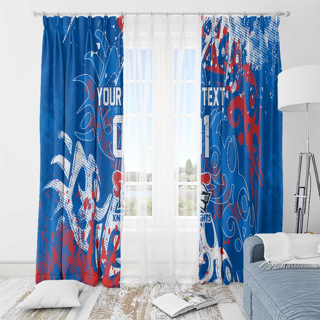 Personalized Newcastle Knights Rugby Window Curtain Urban Street Graffiti Style - Distressed Splatter Elements