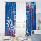 Personalized Newcastle Knights Rugby Window Curtain Urban Street Graffiti Style - Distressed Splatter Elements