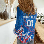 Personalized Newcastle Knights Rugby Women Casual Shirt Urban Street Graffiti Style - Distressed Splatter Elements