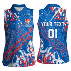 Personalized Newcastle Knights Rugby Women Sleeveless Polo Shirt Urban Street Graffiti Style - Distressed Splatter Elements