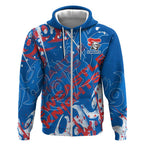 Personalized Newcastle Knights Rugby Zip Hoodie Urban Street Graffiti Style - Distressed Splatter Elements