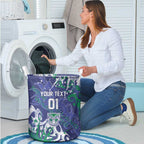 Personalized New Zealand Warriors Rugby Laundry Basket Urban Street Graffiti Style - Distressed Splatter Elements