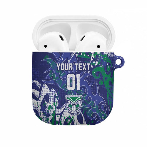 Personalized New Zealand Warriors Rugby AirPods Case Urban Street Graffiti Style - Distressed Splatter Elements