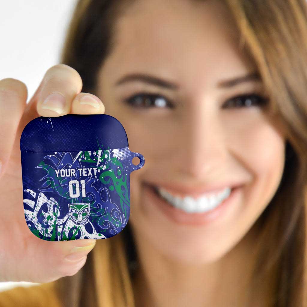 Personalized New Zealand Warriors Rugby AirPods Case Urban Street Graffiti Style - Distressed Splatter Elements