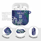 Personalized New Zealand Warriors Rugby AirPods Case Urban Street Graffiti Style - Distressed Splatter Elements