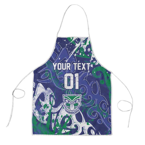 Personalized New Zealand Warriors Rugby Apron Urban Street Graffiti Style - Distressed Splatter Elements