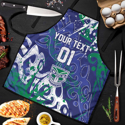 Personalized New Zealand Warriors Rugby Apron Urban Street Graffiti Style - Distressed Splatter Elements