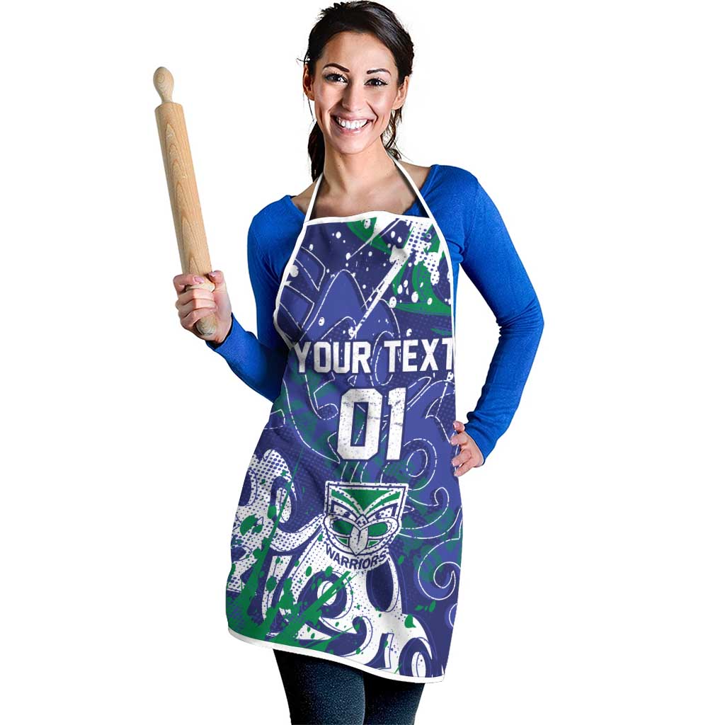 Personalized New Zealand Warriors Rugby Apron Urban Street Graffiti Style - Distressed Splatter Elements