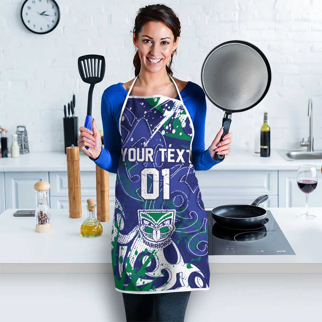 Personalized New Zealand Warriors Rugby Apron Urban Street Graffiti Style - Distressed Splatter Elements