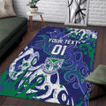 Personalized New Zealand Warriors Rugby Area Rug Urban Street Graffiti Style - Distressed Splatter Elements