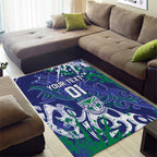 Personalized New Zealand Warriors Rugby Area Rug Urban Street Graffiti Style - Distressed Splatter Elements
