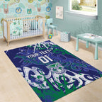 Personalized New Zealand Warriors Rugby Area Rug Urban Street Graffiti Style - Distressed Splatter Elements