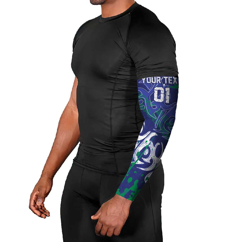 Personalized New Zealand Warriors Rugby Arm Sleeves Urban Street Graffiti Style - Distressed Splatter Elements