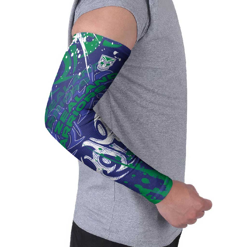 Personalized New Zealand Warriors Rugby Arm Sleeves Urban Street Graffiti Style - Distressed Splatter Elements