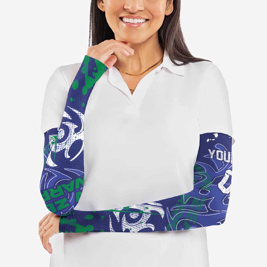 Personalized New Zealand Warriors Rugby Arm Sleeves Urban Street Graffiti Style - Distressed Splatter Elements