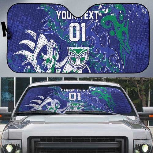 Personalized New Zealand Warriors Rugby Auto Sun Shade Urban Street Graffiti Style - Distressed Splatter Elements