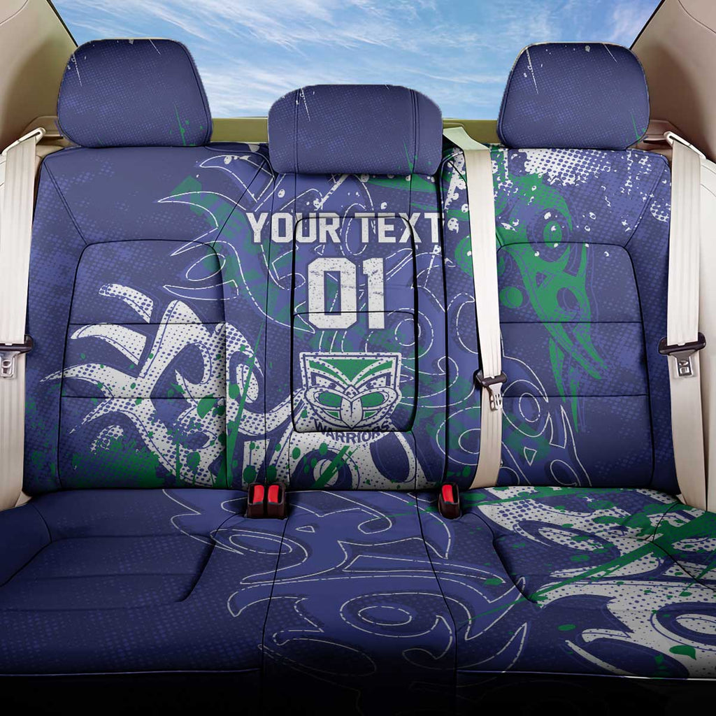 Personalized New Zealand Warriors Rugby Back Car Seat Cover Urban Street Graffiti Style - Distressed Splatter Elements