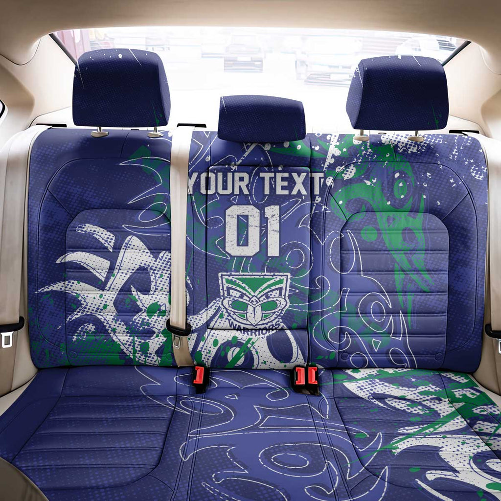 Personalized New Zealand Warriors Rugby Back Car Seat Cover Urban Street Graffiti Style - Distressed Splatter Elements