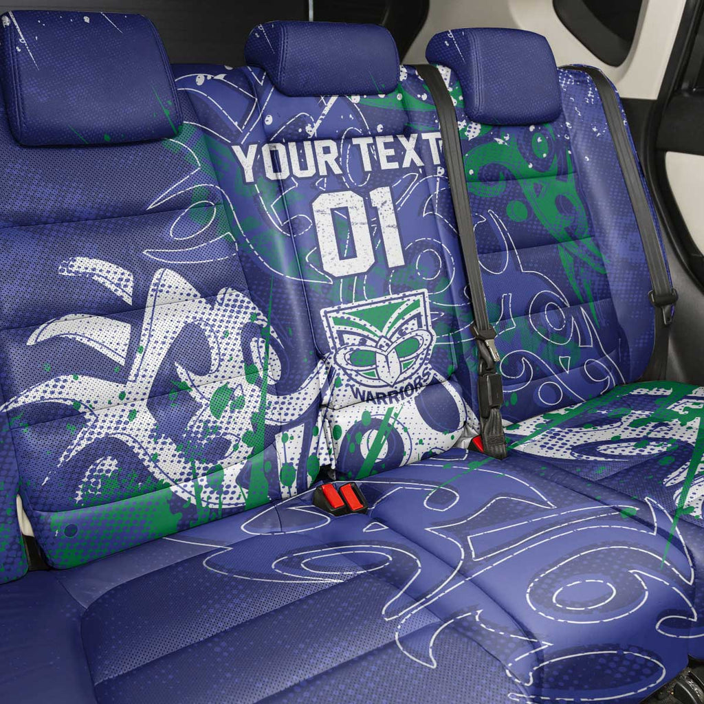 Personalized New Zealand Warriors Rugby Back Car Seat Cover Urban Street Graffiti Style - Distressed Splatter Elements