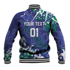 Personalized New Zealand Warriors Rugby Baseball Jacket Urban Street Graffiti Style - Distressed Splatter Elements