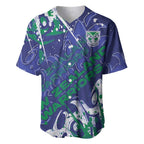 Personalized New Zealand Warriors Rugby Baseball Jersey Urban Street Graffiti Style - Distressed Splatter Elements