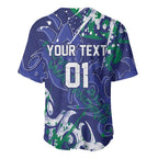 Personalized New Zealand Warriors Rugby Baseball Jersey Urban Street Graffiti Style - Distressed Splatter Elements
