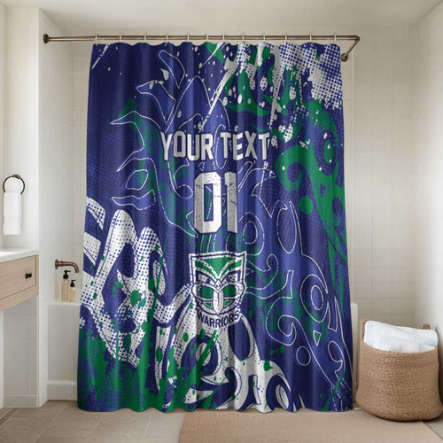 Personalized New Zealand Warriors Rugby Bathroom Set Urban Street Graffiti Style - Distressed Splatter Elements