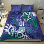 Personalized New Zealand Warriors Rugby Bedding Set Urban Street Graffiti Style - Distressed Splatter Elements