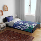 Personalized New Zealand Warriors Rugby Bedding Set Urban Street Graffiti Style - Distressed Splatter Elements