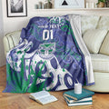 Personalized New Zealand Warriors Rugby Blanket Urban Street Graffiti Style - Distressed Splatter Elements