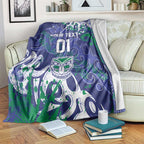 Personalized New Zealand Warriors Rugby Blanket Urban Street Graffiti Style - Distressed Splatter Elements