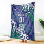 Personalized New Zealand Warriors Rugby Blanket Urban Street Graffiti Style - Distressed Splatter Elements
