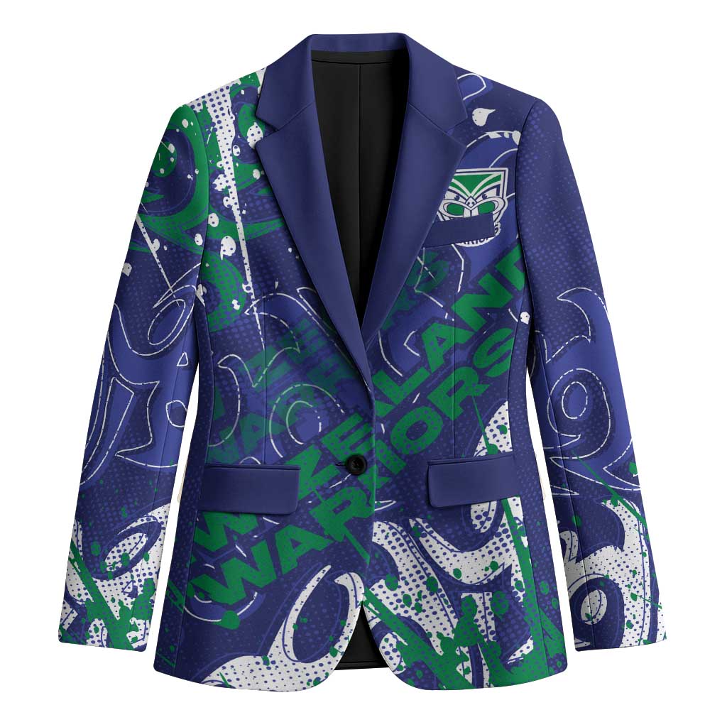 Personalized New Zealand Warriors Rugby Blazer Urban Street Graffiti Style - Distressed Splatter Elements