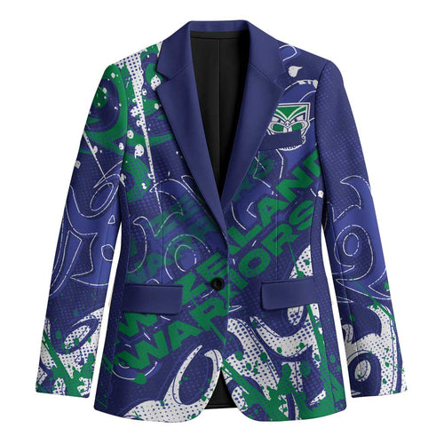 Personalized New Zealand Warriors Rugby Blazer Urban Street Graffiti Style - Distressed Splatter Elements