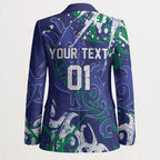 Personalized New Zealand Warriors Rugby Blazer Urban Street Graffiti Style - Distressed Splatter Elements