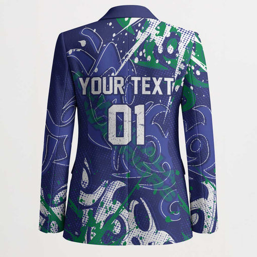 Personalized New Zealand Warriors Rugby Blazer Urban Street Graffiti Style - Distressed Splatter Elements