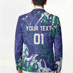 Personalized New Zealand Warriors Rugby Blazer Urban Street Graffiti Style - Distressed Splatter Elements