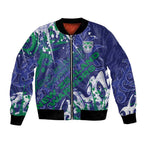 Personalized New Zealand Warriors Rugby Bomber Jacket Urban Street Graffiti Style - Distressed Splatter Elements