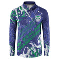 Personalized New Zealand Warriors Rugby Button Sweatshirt Urban Street Graffiti Style - Distressed Splatter Elements