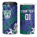 Personalized New Zealand Warriors Rugby 4 in 1 Can Cooler Tumbler Urban Street Graffiti Style - Distressed Splatter Elements