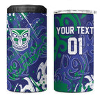 Personalized New Zealand Warriors Rugby 4 in 1 Can Cooler Tumbler Urban Street Graffiti Style - Distressed Splatter Elements