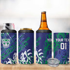 Personalized New Zealand Warriors Rugby 4 in 1 Can Cooler Tumbler Urban Street Graffiti Style - Distressed Splatter Elements