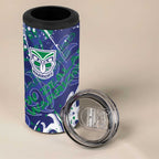 Personalized New Zealand Warriors Rugby 4 in 1 Can Cooler Tumbler Urban Street Graffiti Style - Distressed Splatter Elements