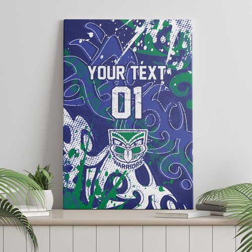 Personalized New Zealand Warriors Rugby Canvas Wall Art Urban Street Graffiti Style - Distressed Splatter Elements