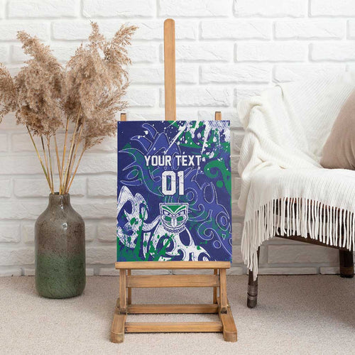 Personalized New Zealand Warriors Rugby Canvas Wall Art Urban Street Graffiti Style - Distressed Splatter Elements