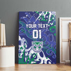 Personalized New Zealand Warriors Rugby Canvas Wall Art Urban Street Graffiti Style - Distressed Splatter Elements