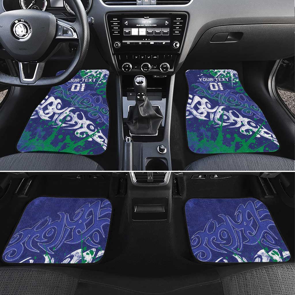 Personalized New Zealand Warriors Rugby Car Mats Urban Street Graffiti Style - Distressed Splatter Elements