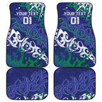 Personalized New Zealand Warriors Rugby Car Mats Urban Street Graffiti Style - Distressed Splatter Elements