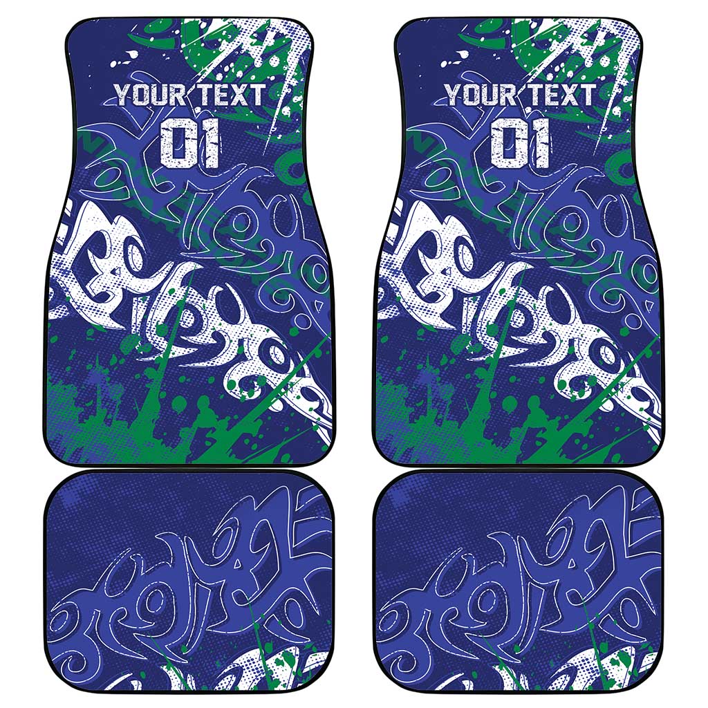 Personalized New Zealand Warriors Rugby Car Mats Urban Street Graffiti Style - Distressed Splatter Elements
