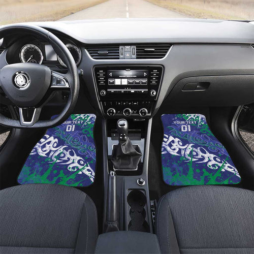Personalized New Zealand Warriors Rugby Car Mats Urban Street Graffiti Style - Distressed Splatter Elements
